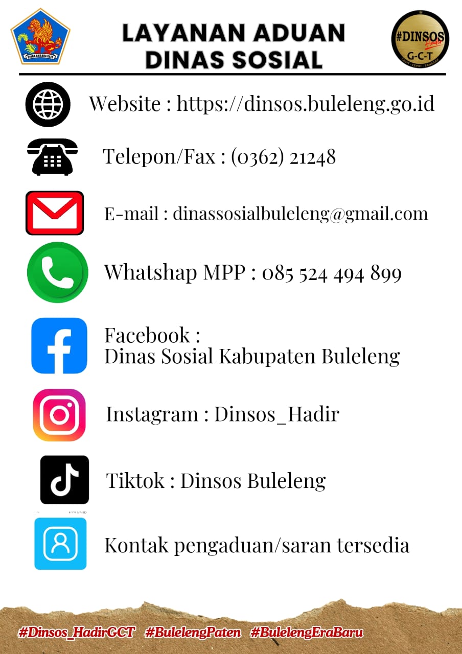 SALURAN LAYANAN PENGADUAN DINSOS BULELENG